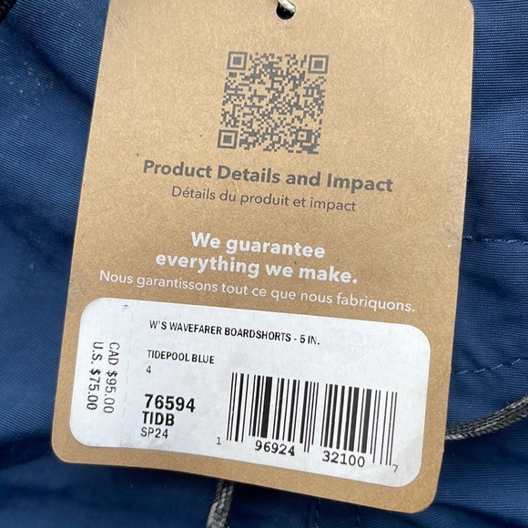 NWT- PATAGONIA Blue Wavefarer Board Shorts 5 In- Size 4 - Picture 3 of 10